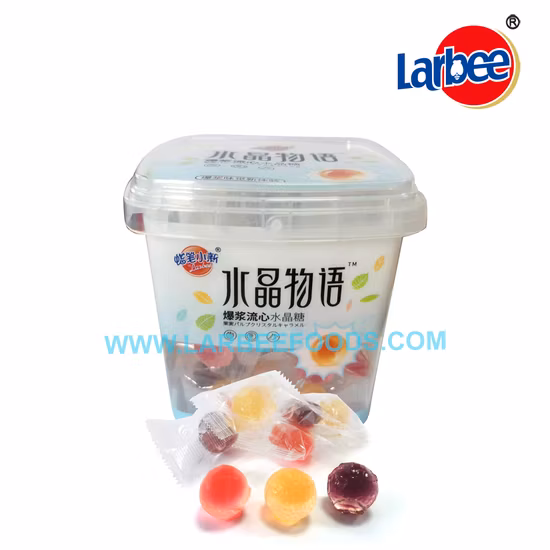 Nouveau paquet de bonbons aux fruits juteux, boule de bonbons gommeux dans une boîte